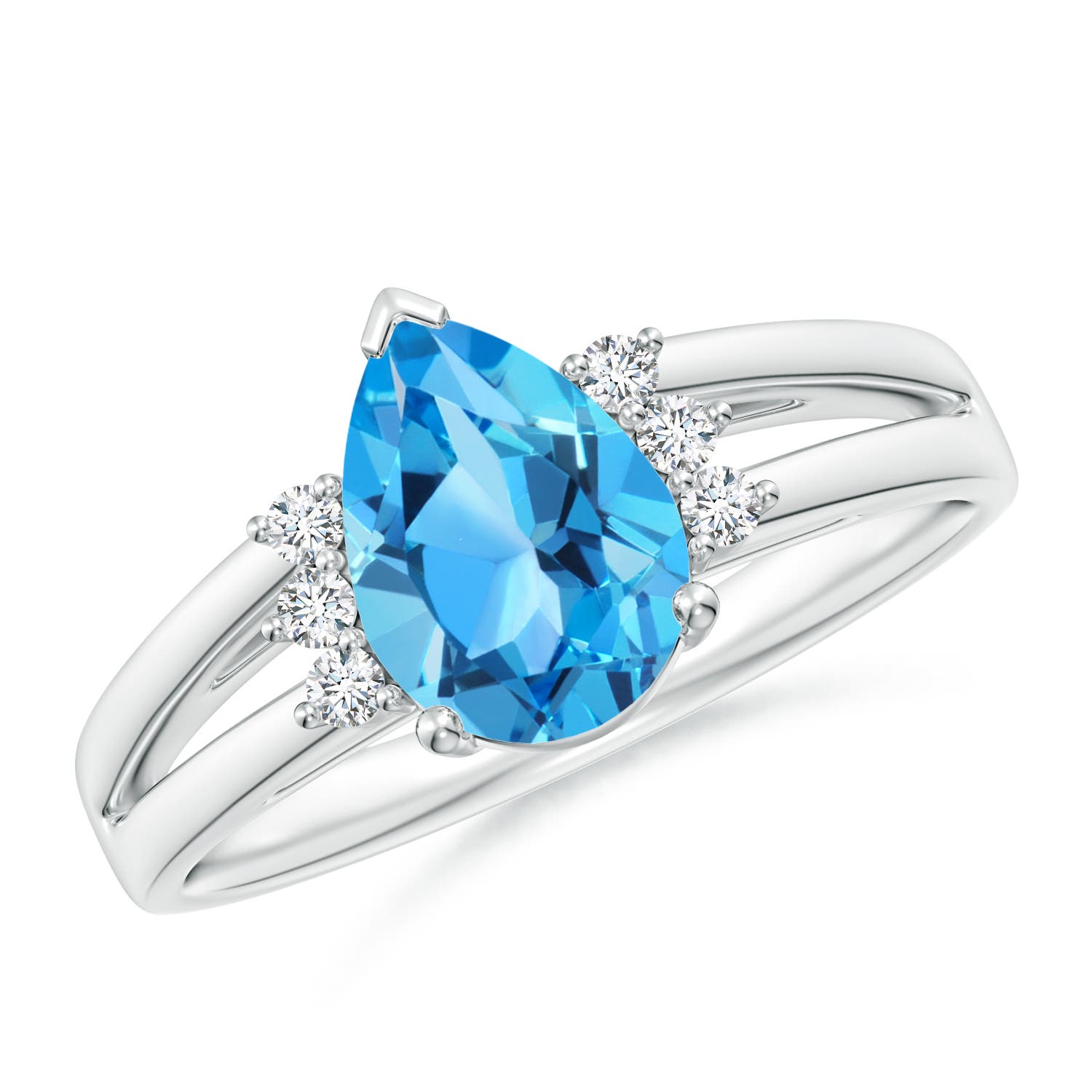 AAA - Swiss Blue Topaz / 1.73 CT / 14 KT White Gold