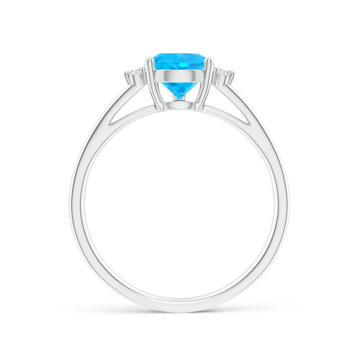 AAA - Swiss Blue Topaz / 1.73 CT / 14 KT White Gold