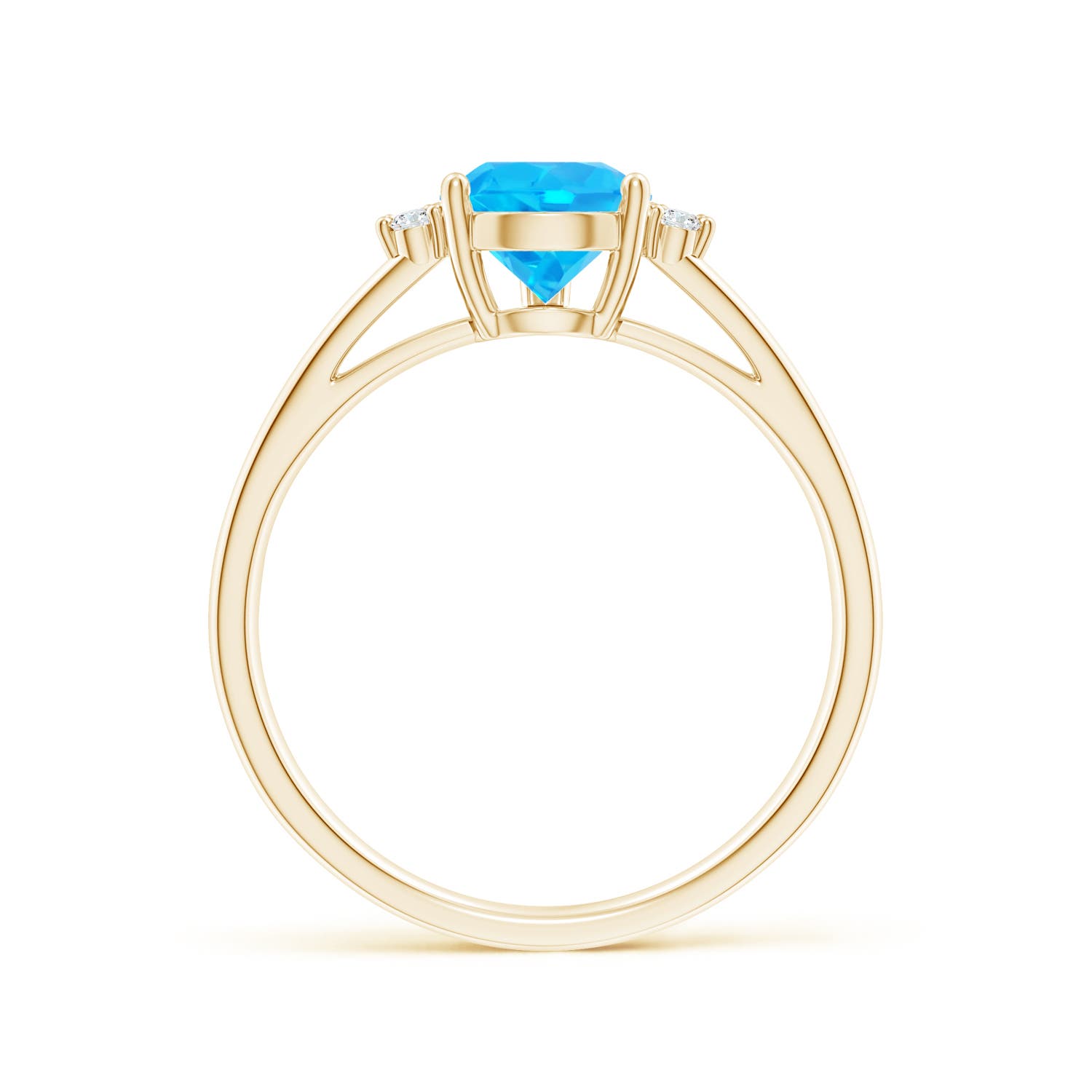 AAA - Swiss Blue Topaz / 1.73 CT / 14 KT Yellow Gold