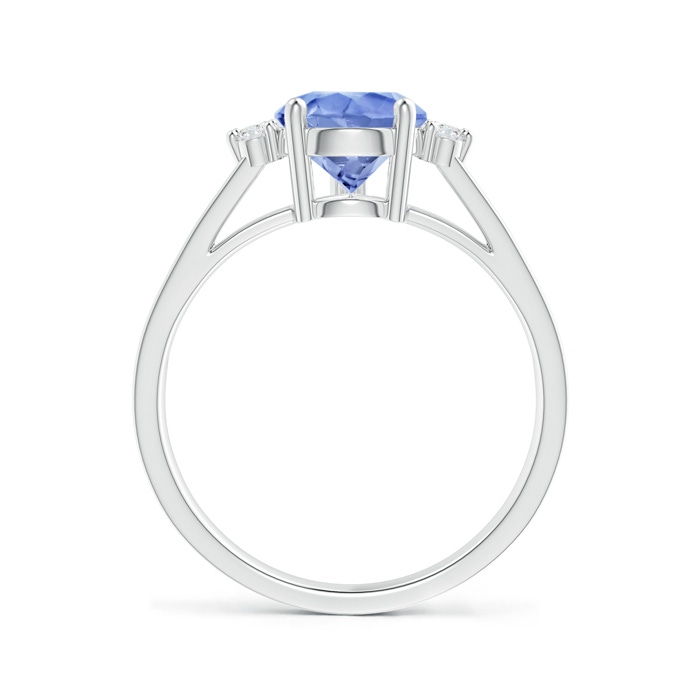 10x7mm A Pear Tanzanite Ring with Triple Diamond Accents in P950 Platinum side-1