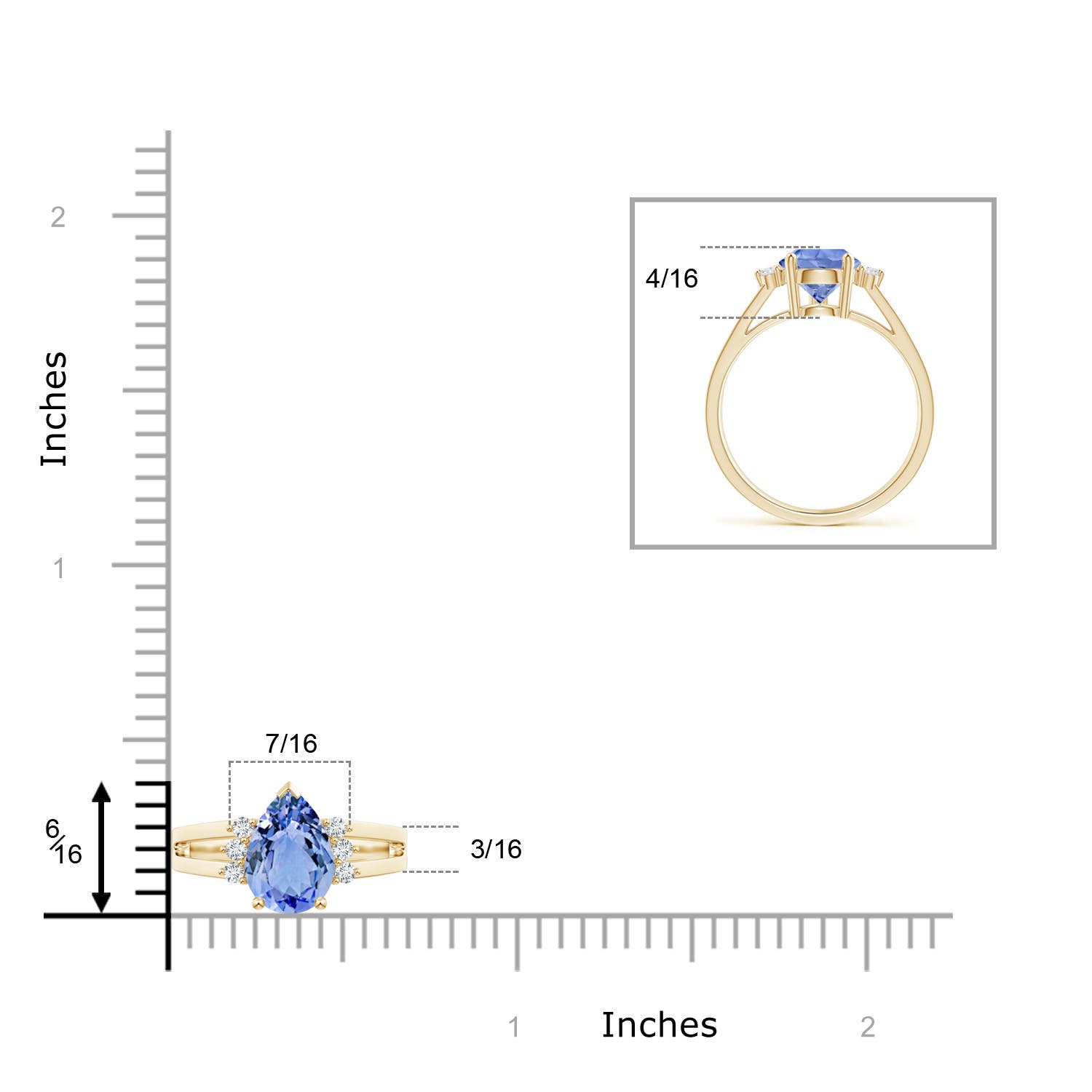 A - Tanzanite / 2.08 CT / 14 KT Yellow Gold