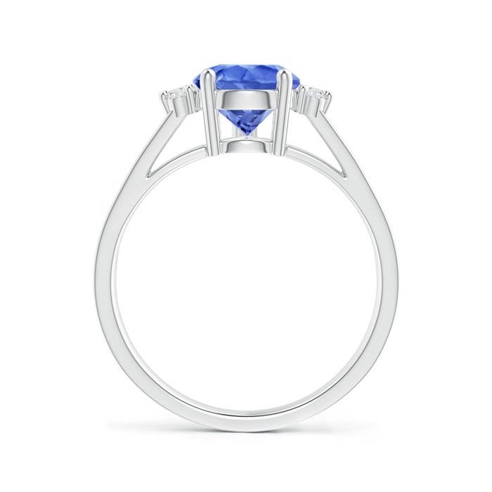 10x7mm AA Pear Tanzanite Ring with Triple Diamond Accents in White Gold side-1