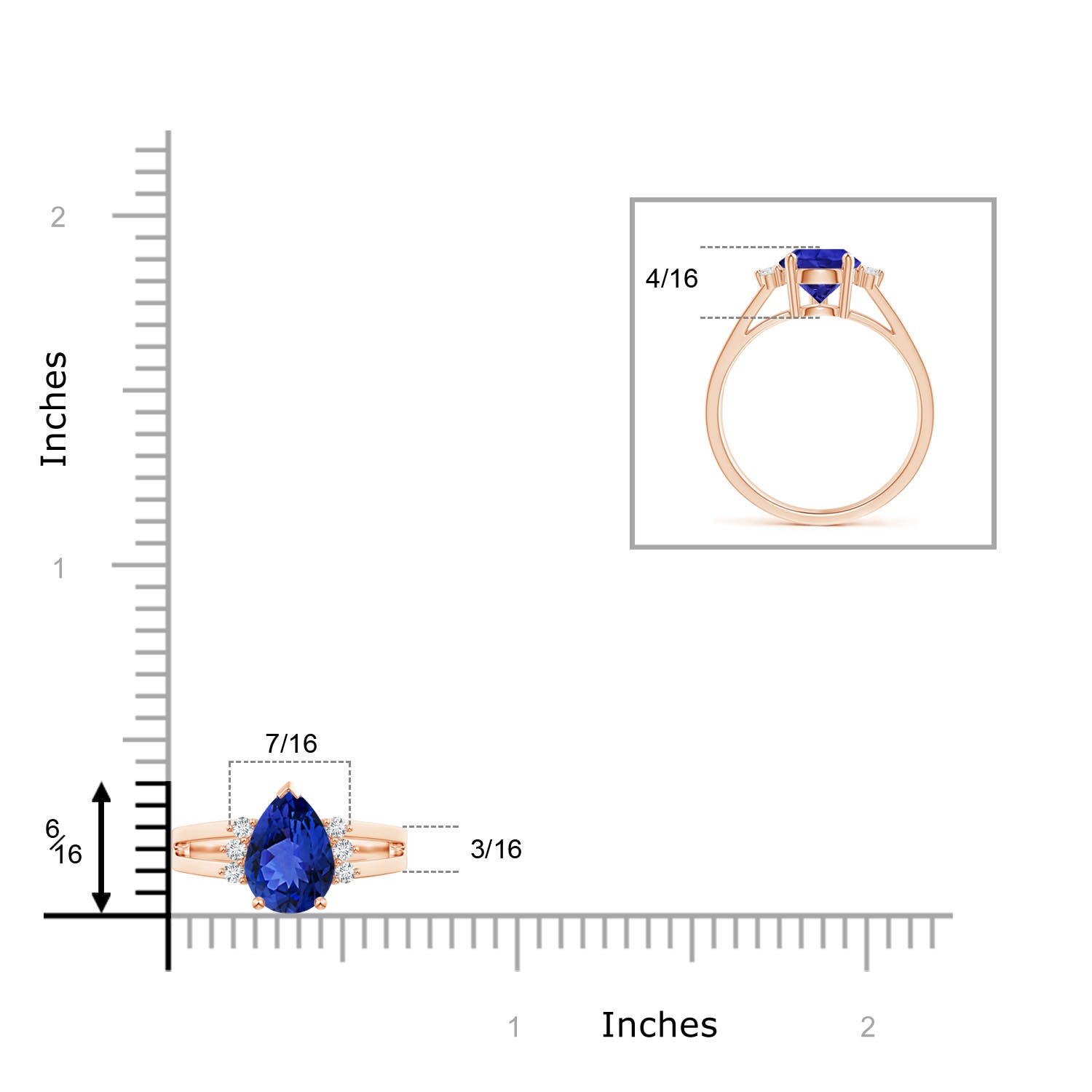 AAA - Tanzanite / 2.08 CT / 14 KT Rose Gold