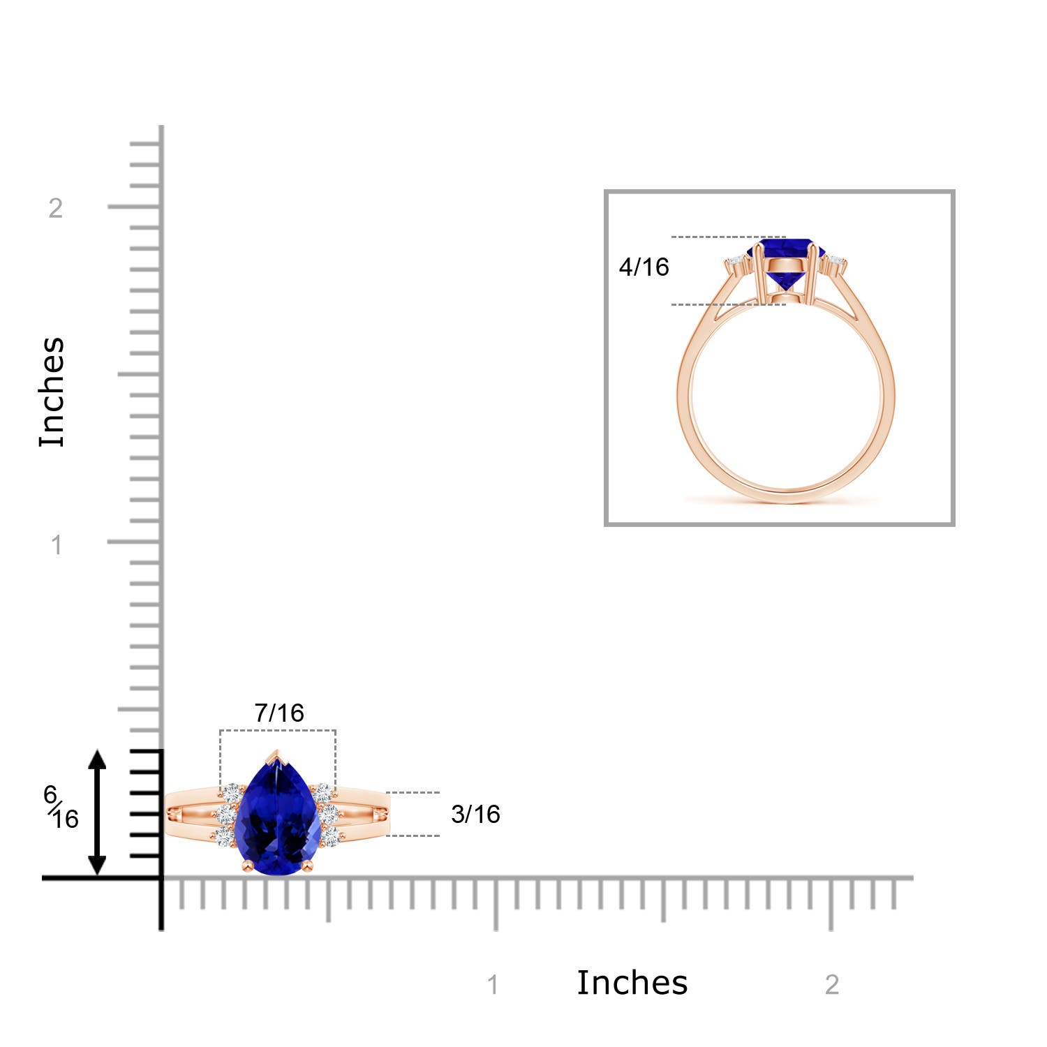 AAAA - Tanzanite / 2.08 CT / 14 KT Rose Gold