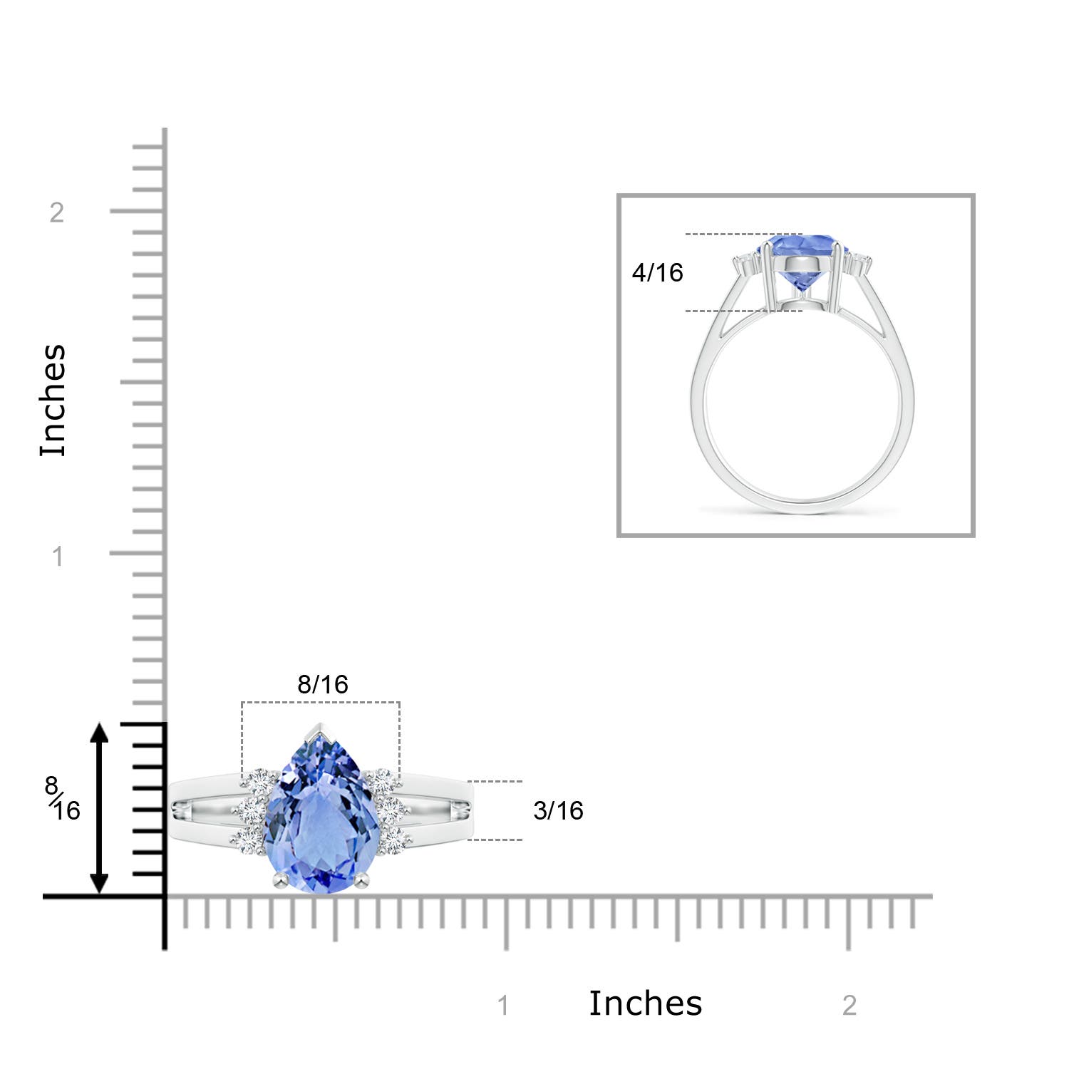 A - Tanzanite / 3.27 CT / 14 KT White Gold