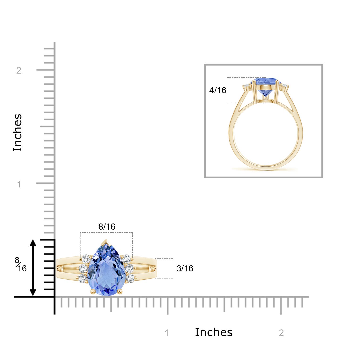 A - Tanzanite / 3.27 CT / 14 KT Yellow Gold