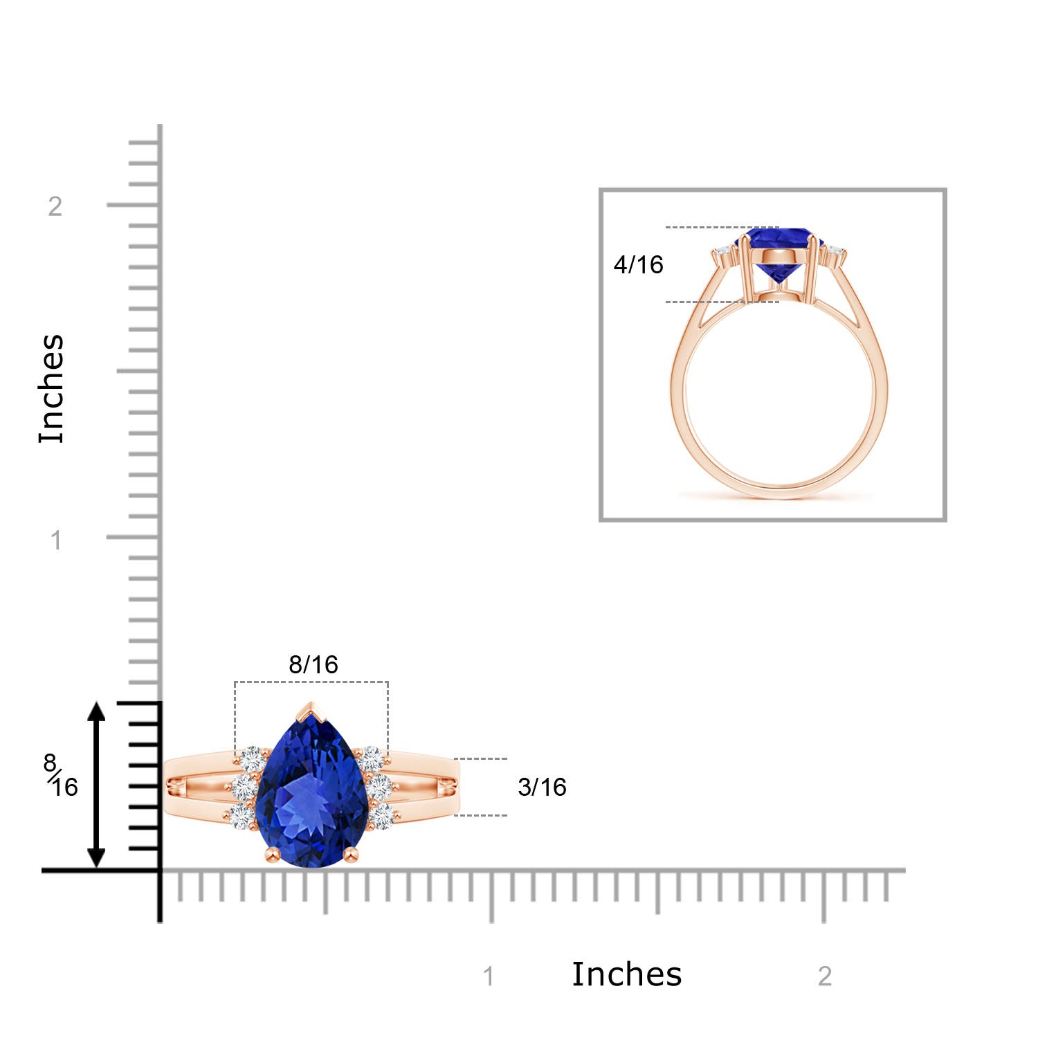 AAA - Tanzanite / 3.27 CT / 14 KT Rose Gold