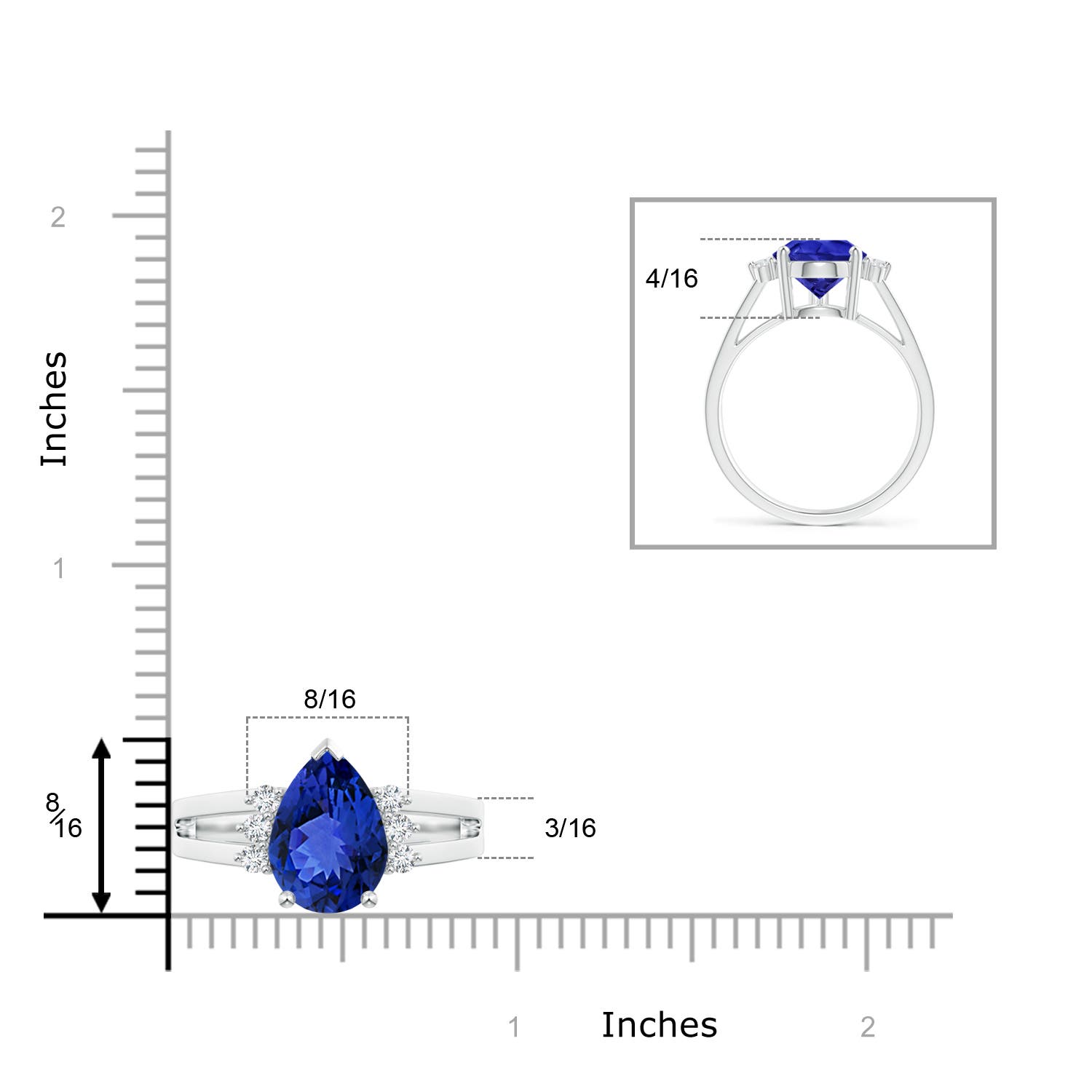 AAA - Tanzanite / 3.27 CT / 14 KT White Gold