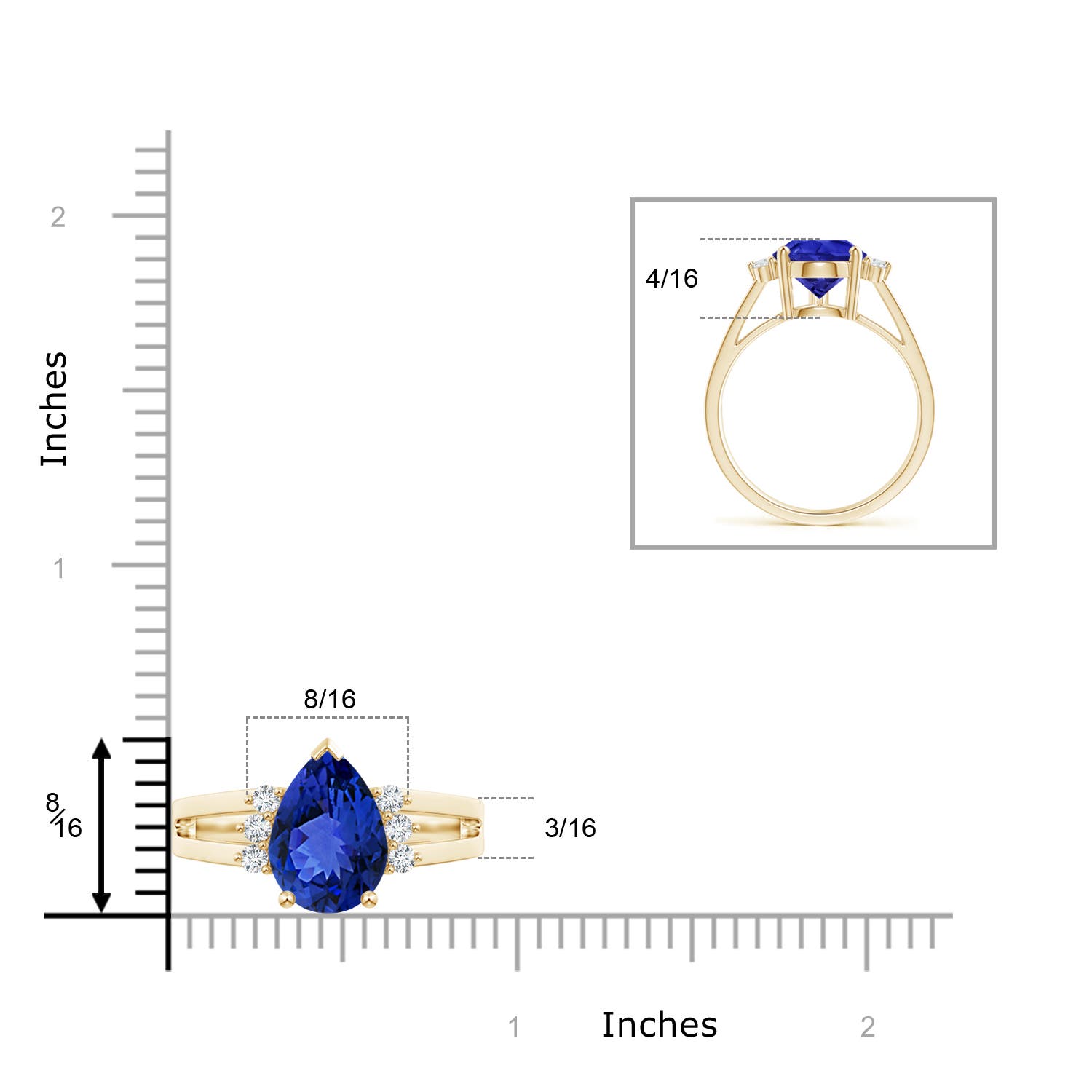 AAA - Tanzanite / 3.27 CT / 14 KT Yellow Gold