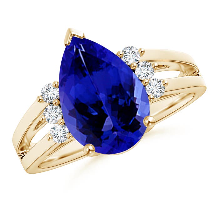 AAAA - Tanzanite / 3.27 CT / 14 KT Yellow Gold