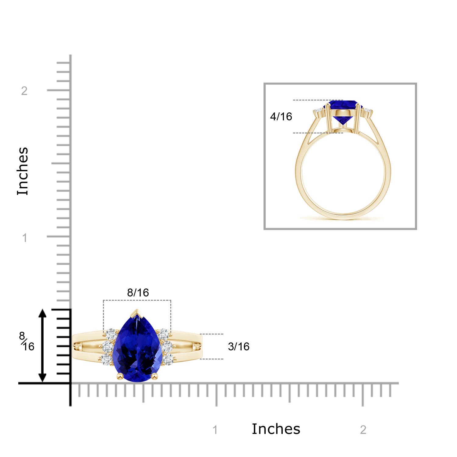 AAAA - Tanzanite / 3.27 CT / 14 KT Yellow Gold