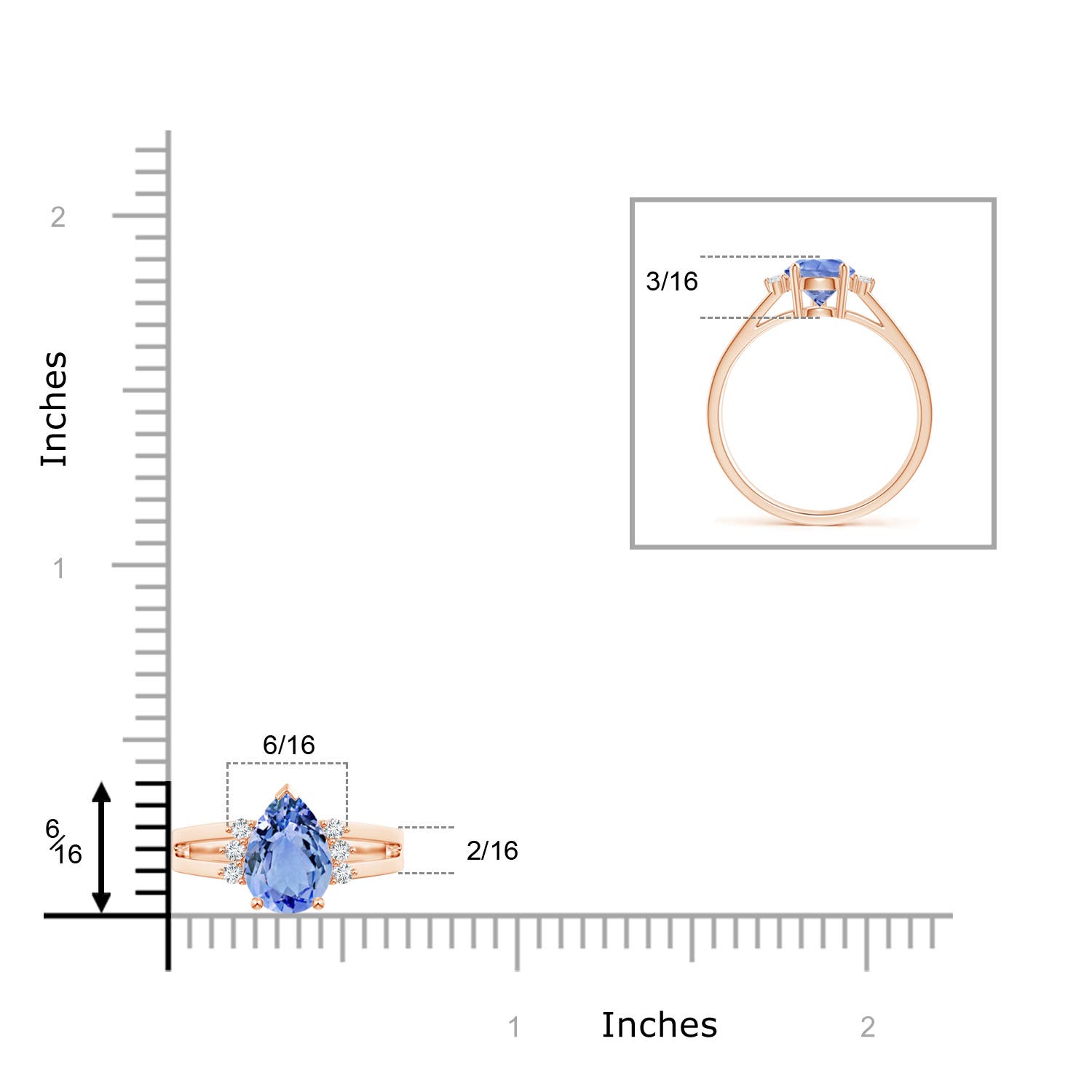 A - Tanzanite / 1.38 CT / 14 KT Rose Gold