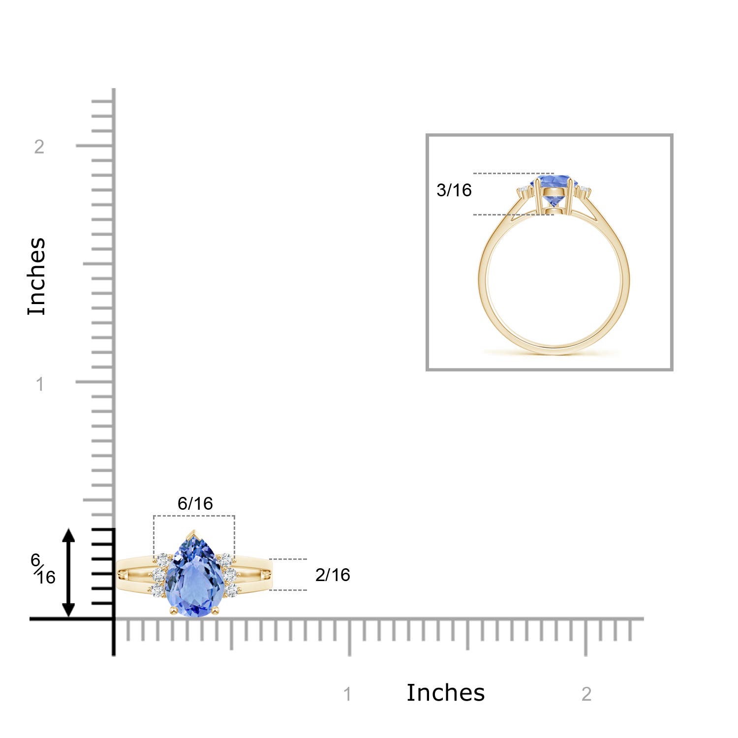 A - Tanzanite / 1.38 CT / 14 KT Yellow Gold