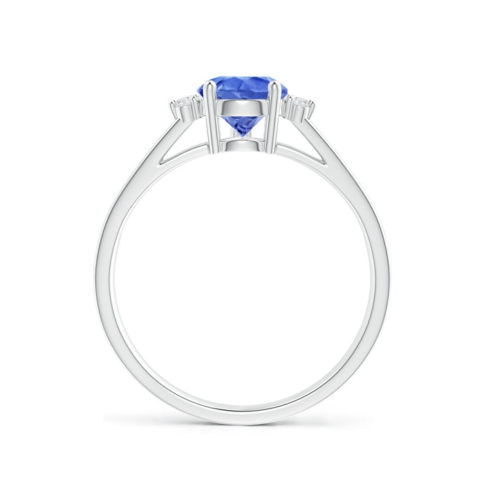 9x6mm AA Pear Tanzanite Ring with Triple Diamond Accents in White Gold side-1