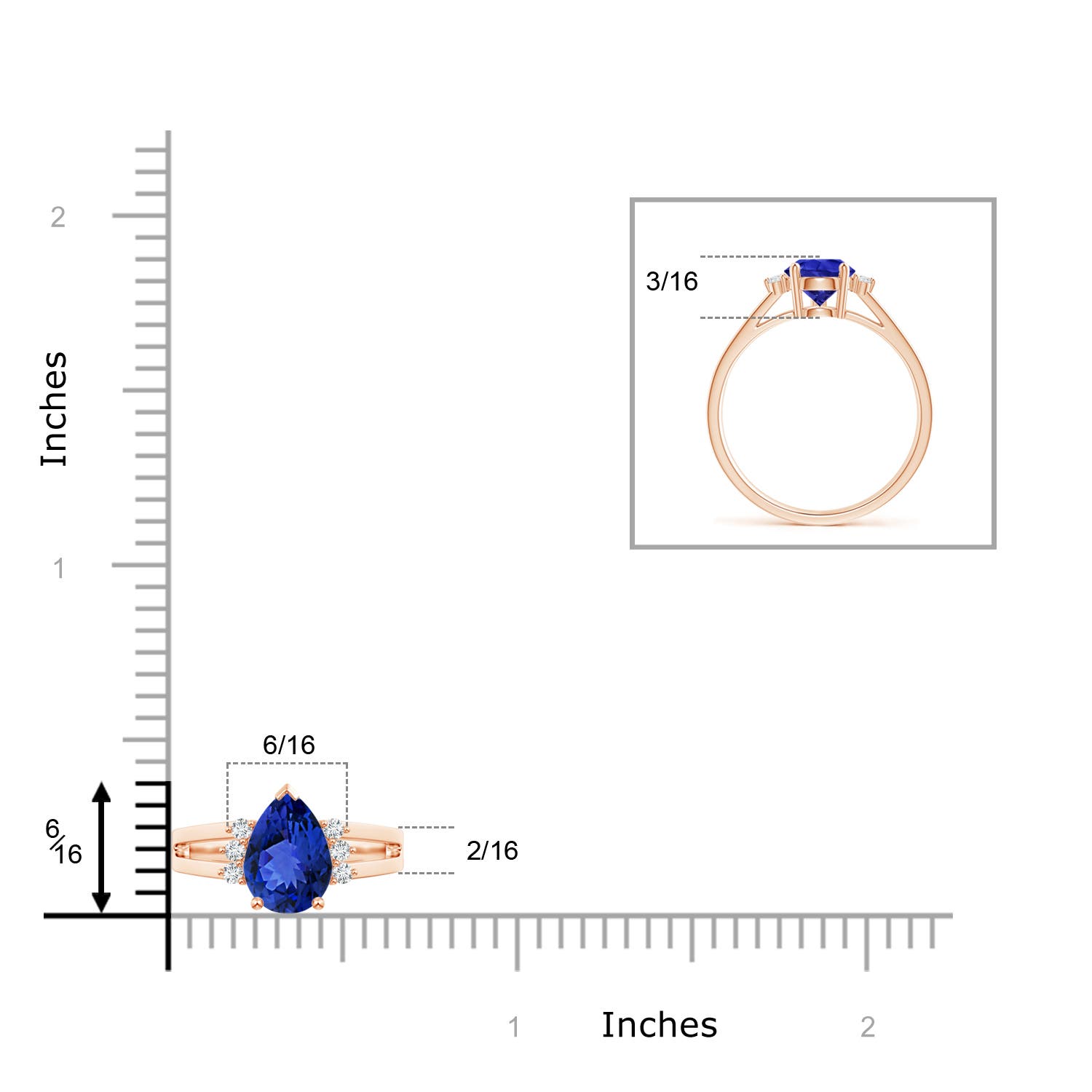 AAA - Tanzanite / 1.38 CT / 14 KT Rose Gold