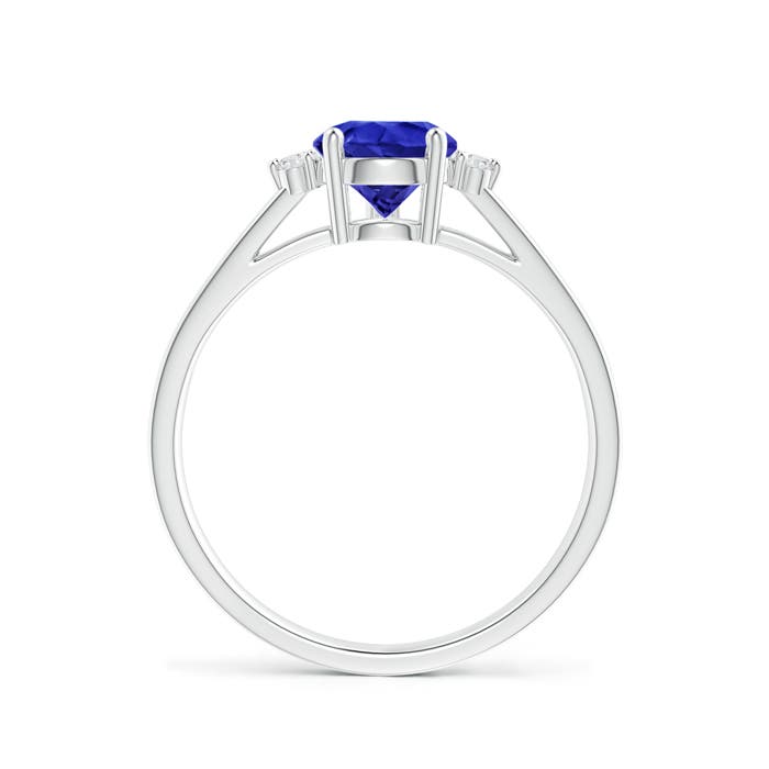 AAA - Tanzanite / 1.38 CT / 14 KT White Gold