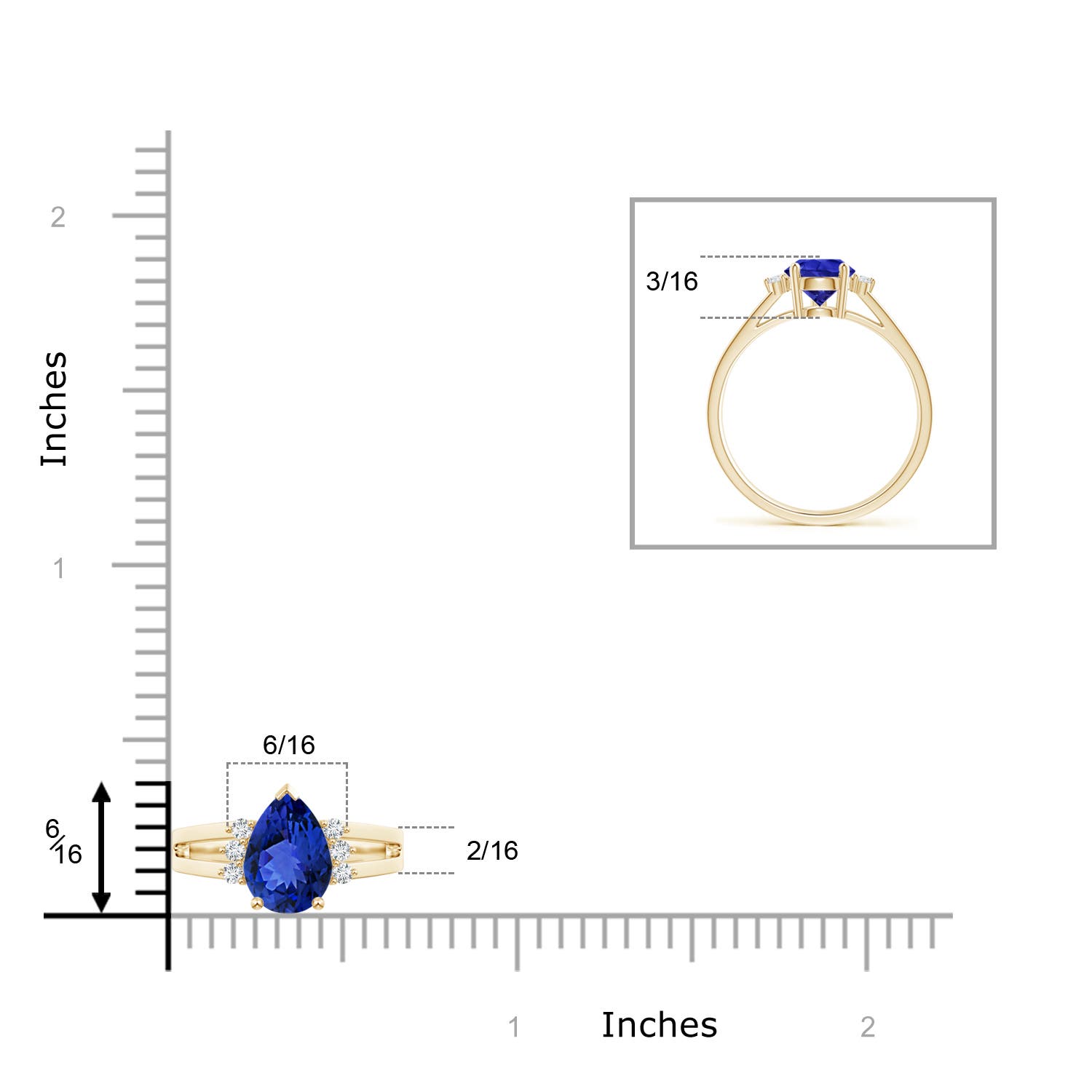 AAA - Tanzanite / 1.38 CT / 14 KT Yellow Gold