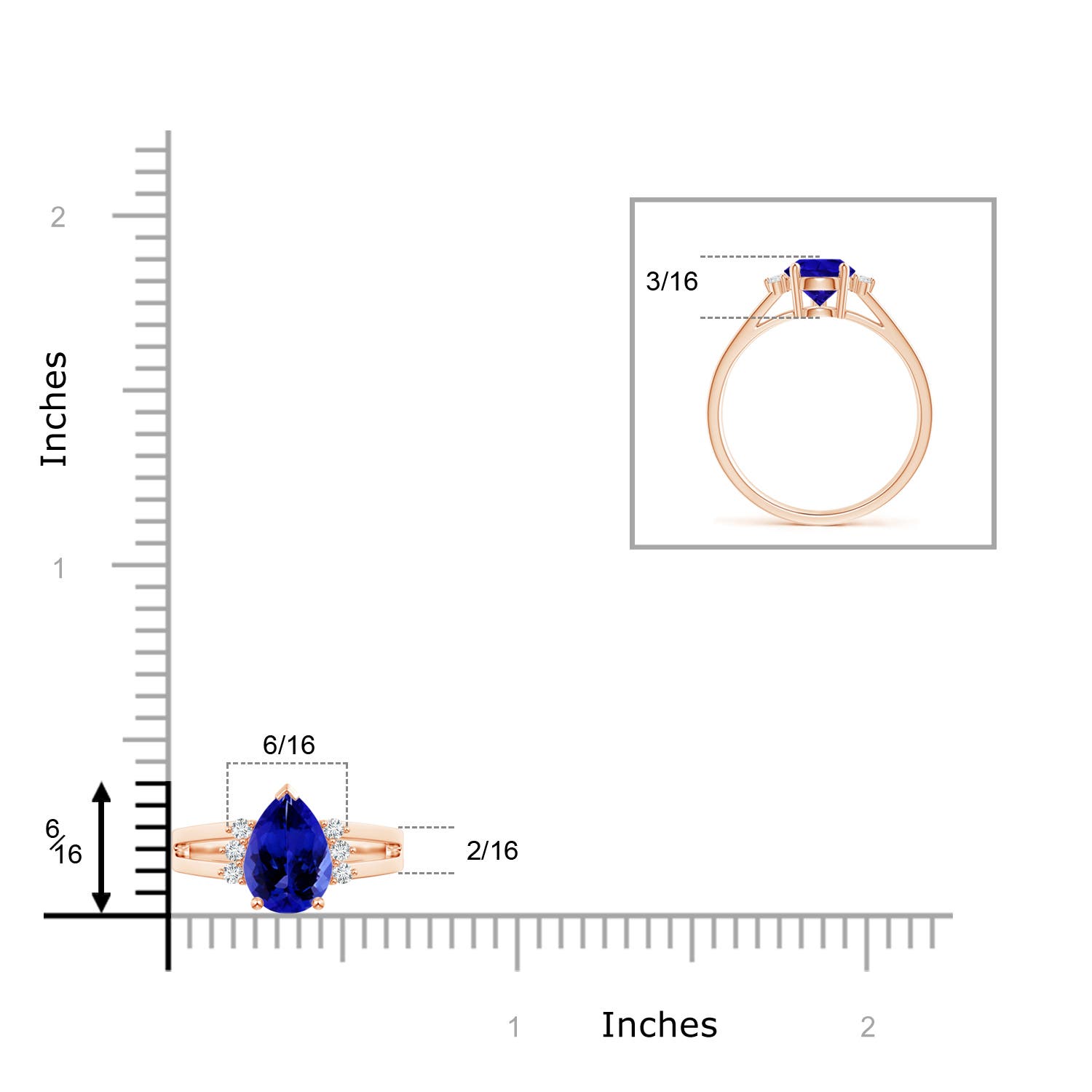 AAAA - Tanzanite / 1.38 CT / 14 KT Rose Gold