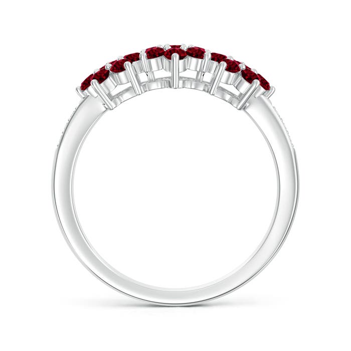 AA - Garnet / 0.87 CT / 14 KT White Gold