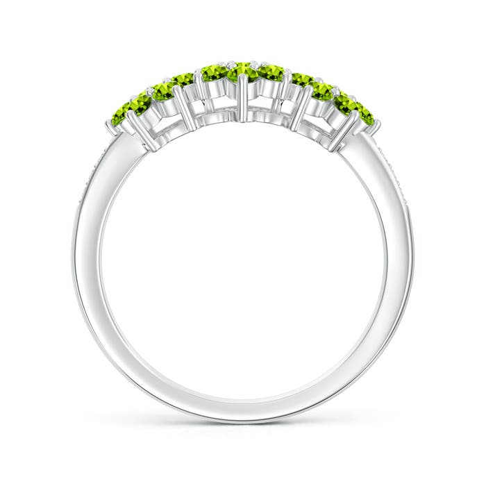 AAAA - Peridot / 0.87 CT / 14 KT White Gold