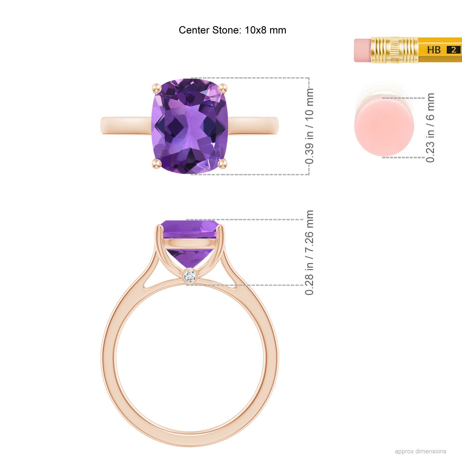 AAA - Amethyst / 2.72 CT / 14 KT Rose Gold