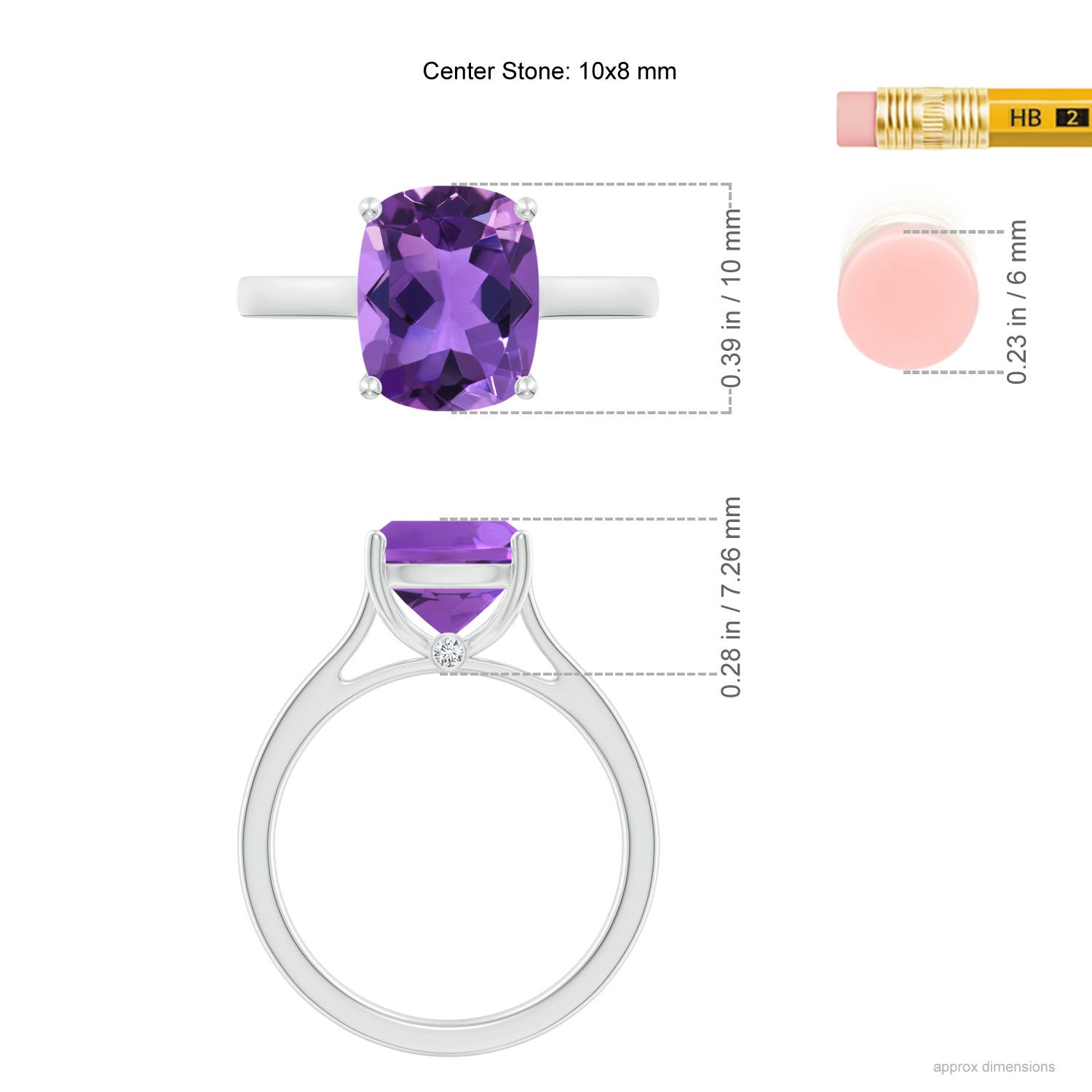 AAA - Amethyst / 2.72 CT / 14 KT White Gold