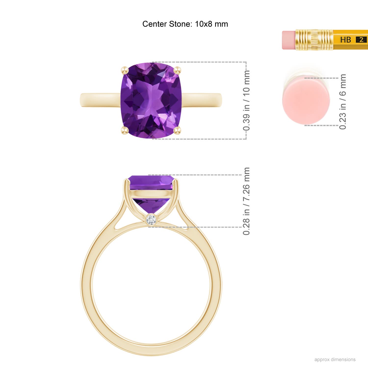 AAAA - Amethyst / 2.72 CT / 14 KT Yellow Gold