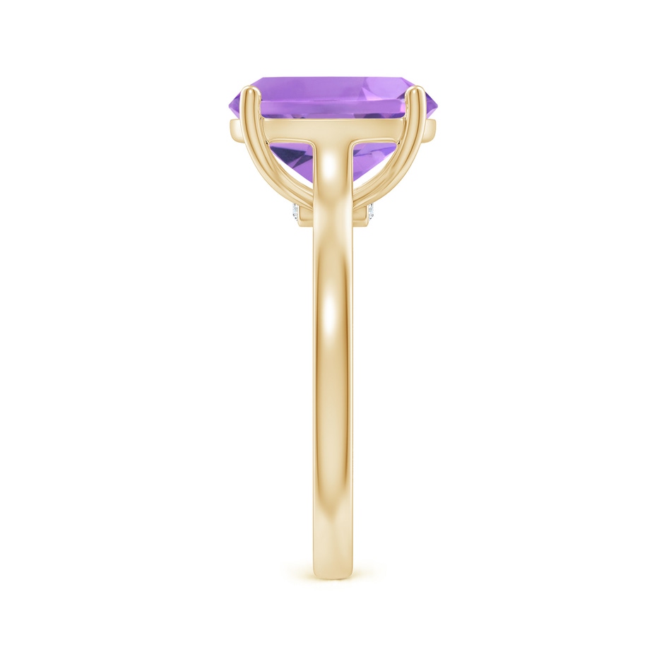 11x9mm A Classic Cushion Amethyst Solitaire Ring with Hidden Accents in 10K Yellow Gold side 299