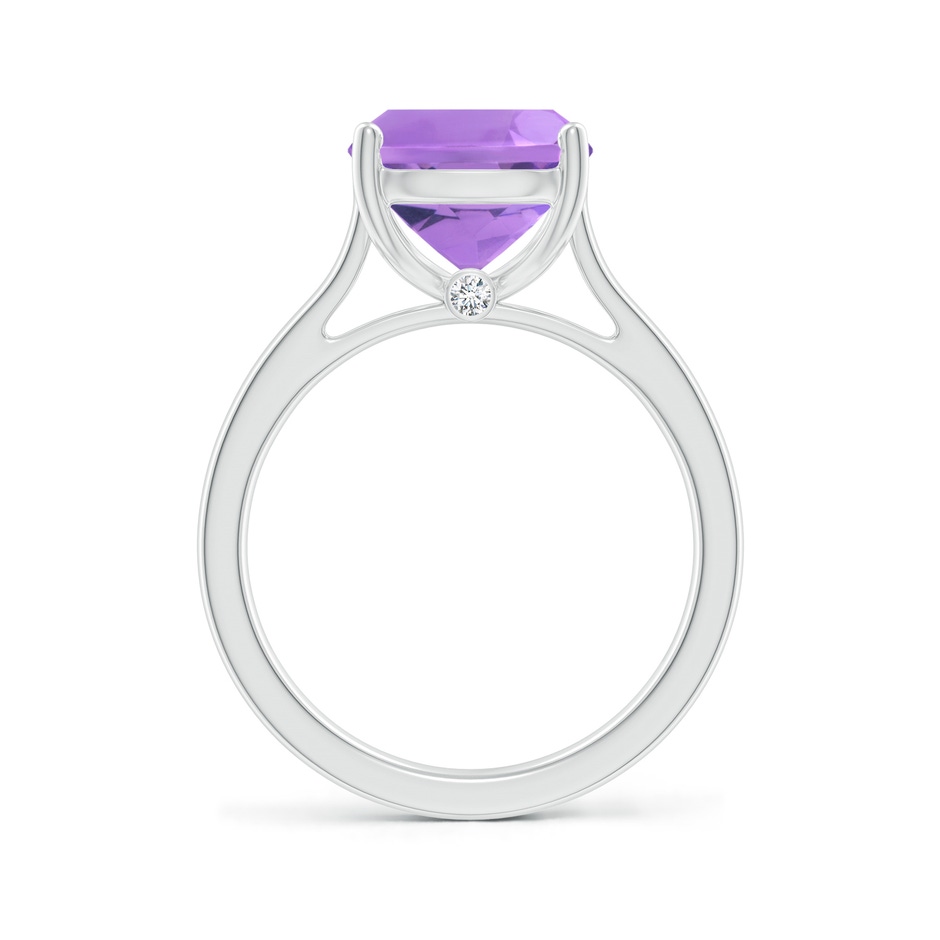 11x9mm A Classic Cushion Amethyst Solitaire Ring with Hidden Accents in S999 Silver side 199