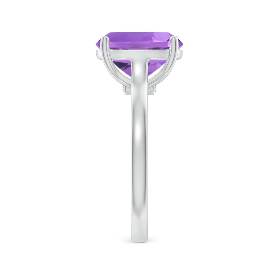 11x9mm AA Classic Cushion Amethyst Solitaire Ring with Hidden Accents in P950 Platinum side 299
