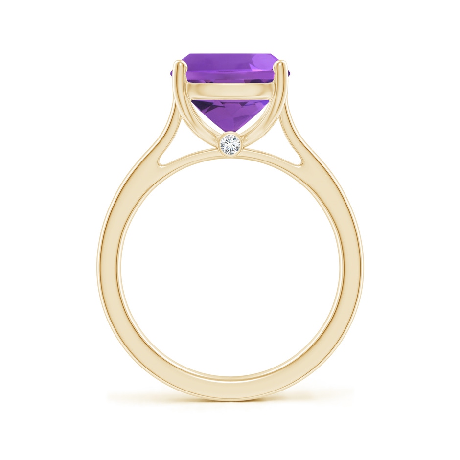 11x9mm AAA Classic Cushion Amethyst Solitaire Ring with Hidden Accents in 18K Yellow Gold side 199