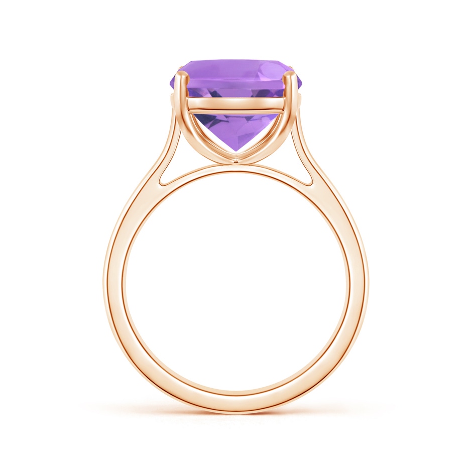 12x10mm A Classic Cushion Amethyst Solitaire Ring with Hidden Accents in 10K Rose Gold side 199