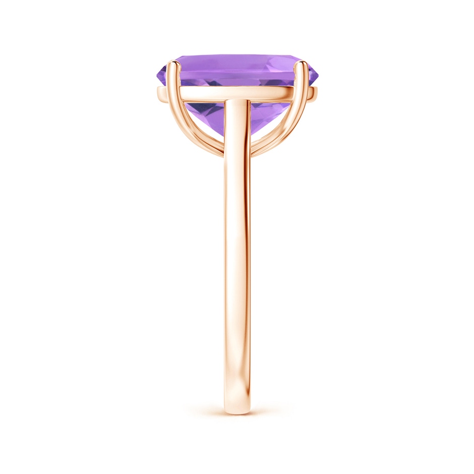 12x10mm A Classic Cushion Amethyst Solitaire Ring with Hidden Accents in 10K Rose Gold side 299