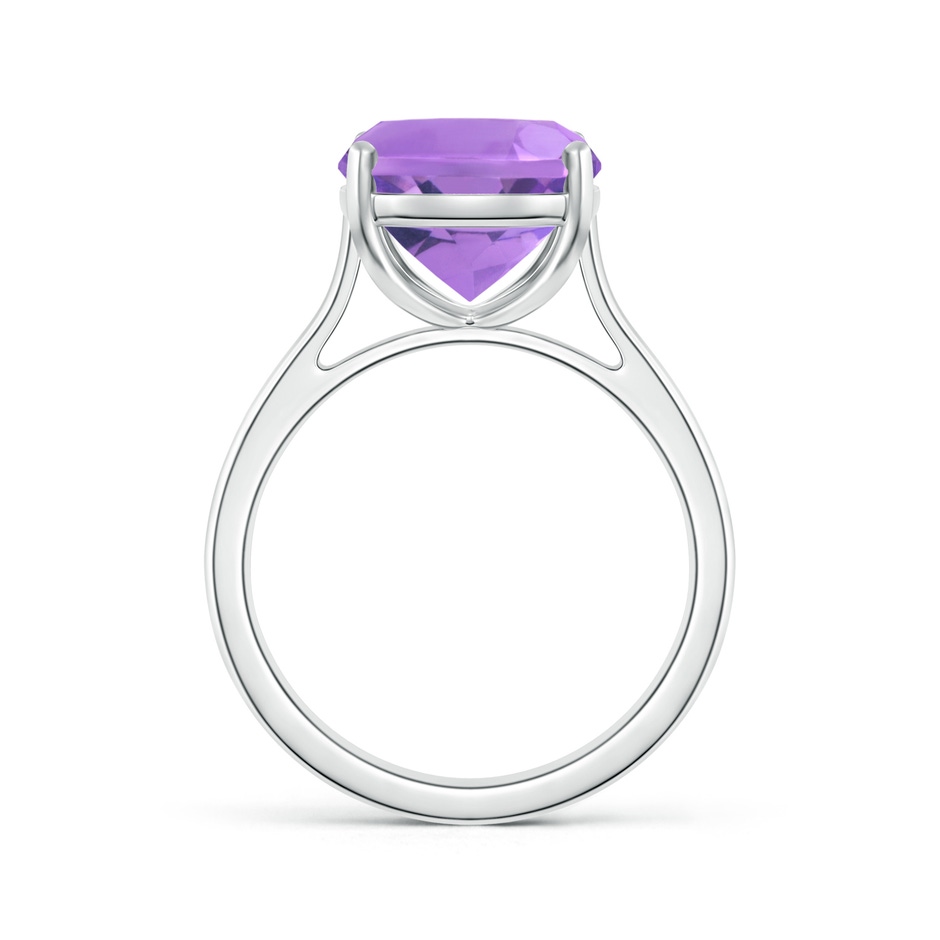 12x10mm A Classic Cushion Amethyst Solitaire Ring with Hidden Accents in S999 Silver side 199