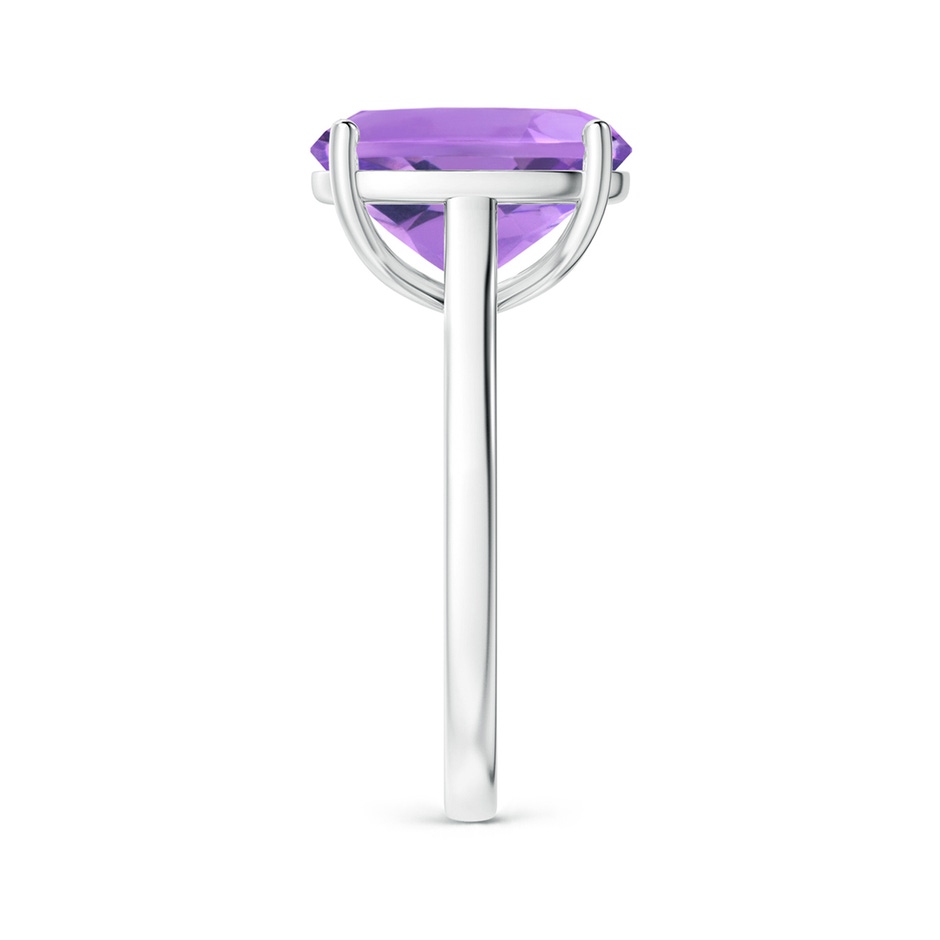 12x10mm A Classic Cushion Amethyst Solitaire Ring with Hidden Accents in S999 Silver side 299