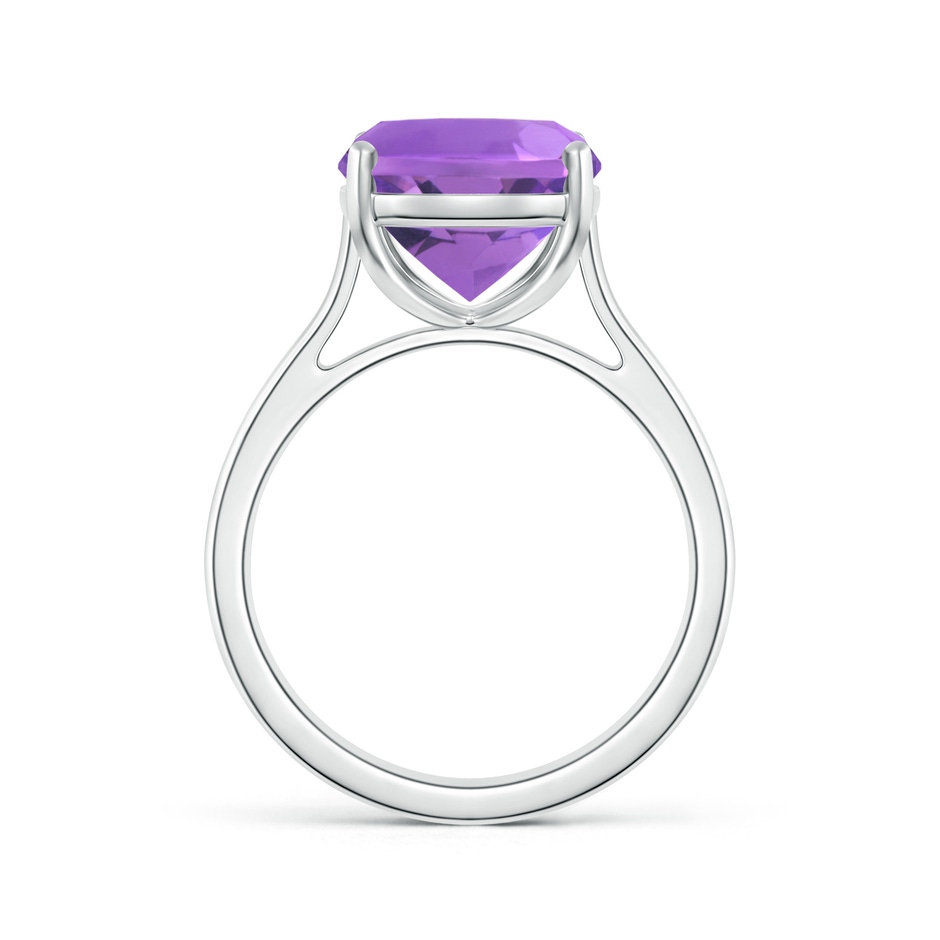12x10mm AA Classic Cushion Amethyst Solitaire Ring with Hidden Accents in S999 Silver side 199