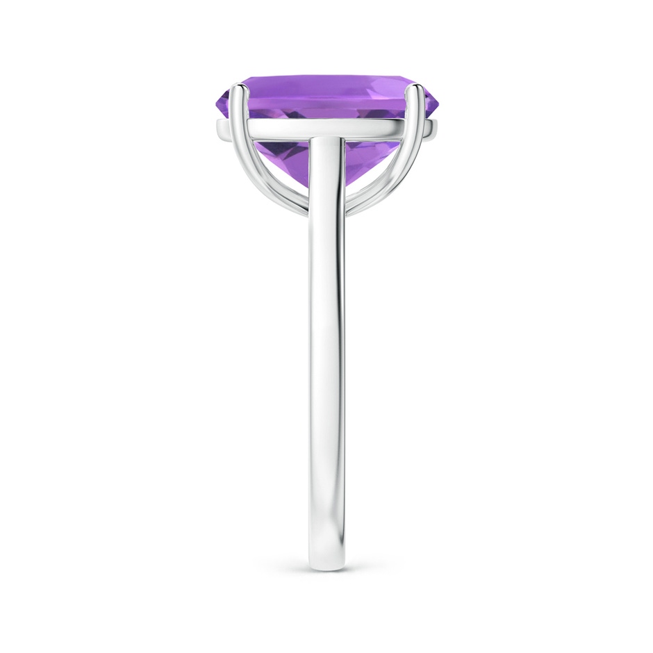 12x10mm AA Classic Cushion Amethyst Solitaire Ring with Hidden Accents in S999 Silver side 299