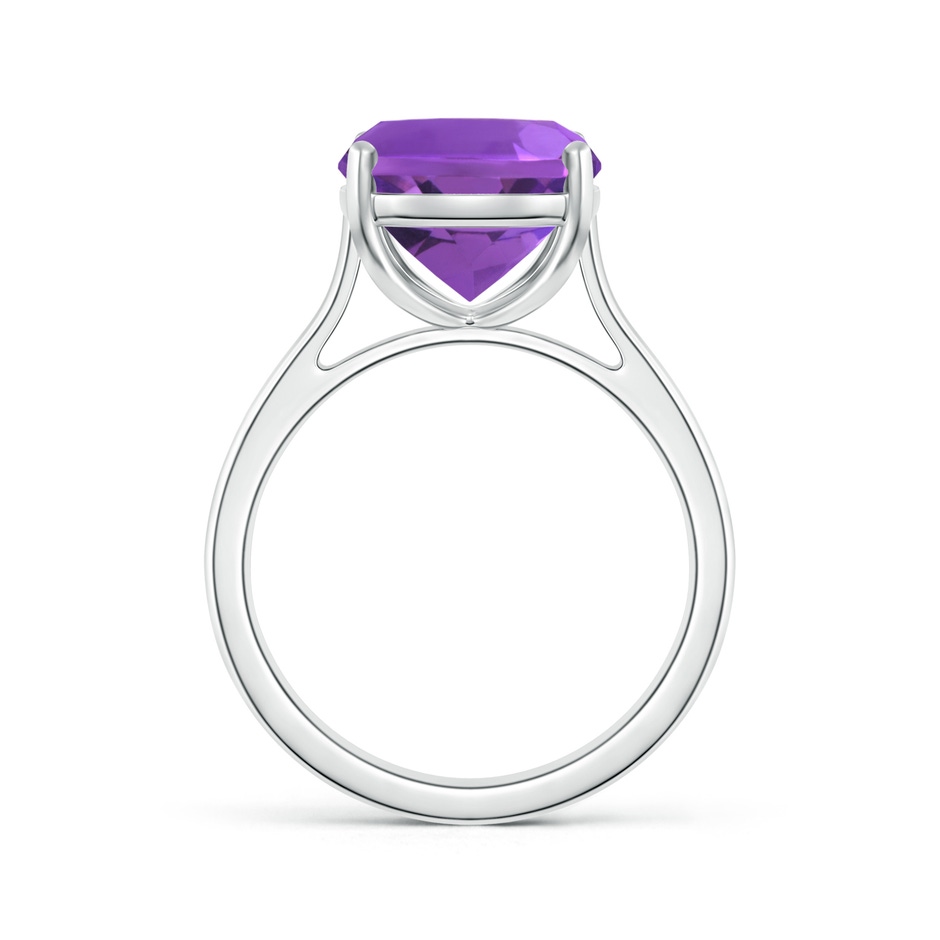 12x10mm AAA Classic Cushion Amethyst Solitaire Ring with Hidden Accents in S999 Silver side 199