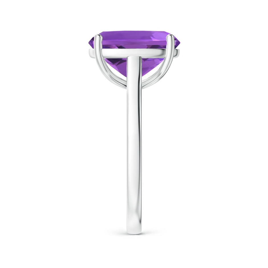 12x10mm AAA Classic Cushion Amethyst Solitaire Ring with Hidden Accents in S999 Silver side 299