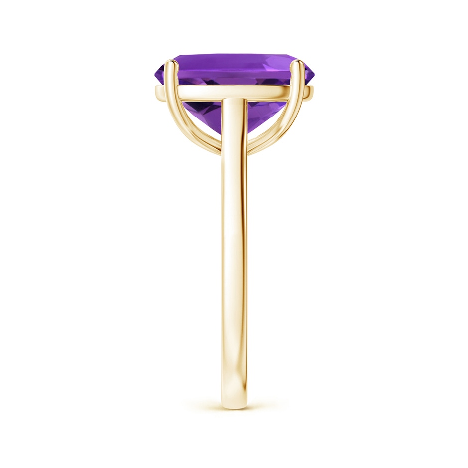 12x10mm AAAA Classic Cushion Amethyst Solitaire Ring with Hidden Accents in 18K Yellow Gold side 299