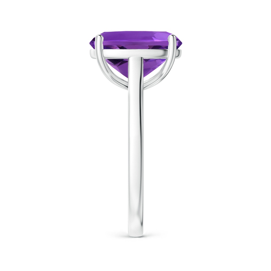 12x10mm AAAA Classic Cushion Amethyst Solitaire Ring with Hidden Accents in S999 Silver side 299