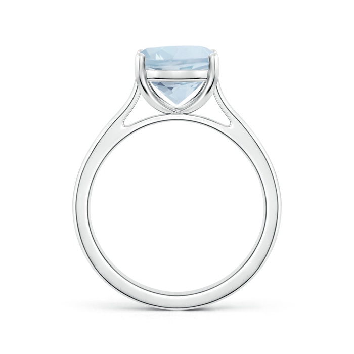 10x8mm A Classic Cushion Aquamarine Solitaire Ring in 10K White Gold product image