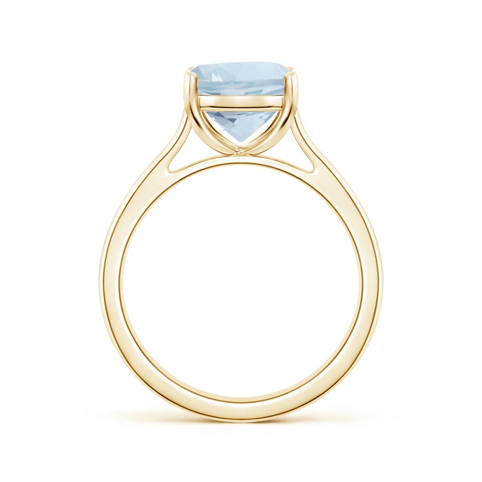 10x8mm A Classic Cushion Aquamarine Solitaire Ring in 10K Yellow Gold product image