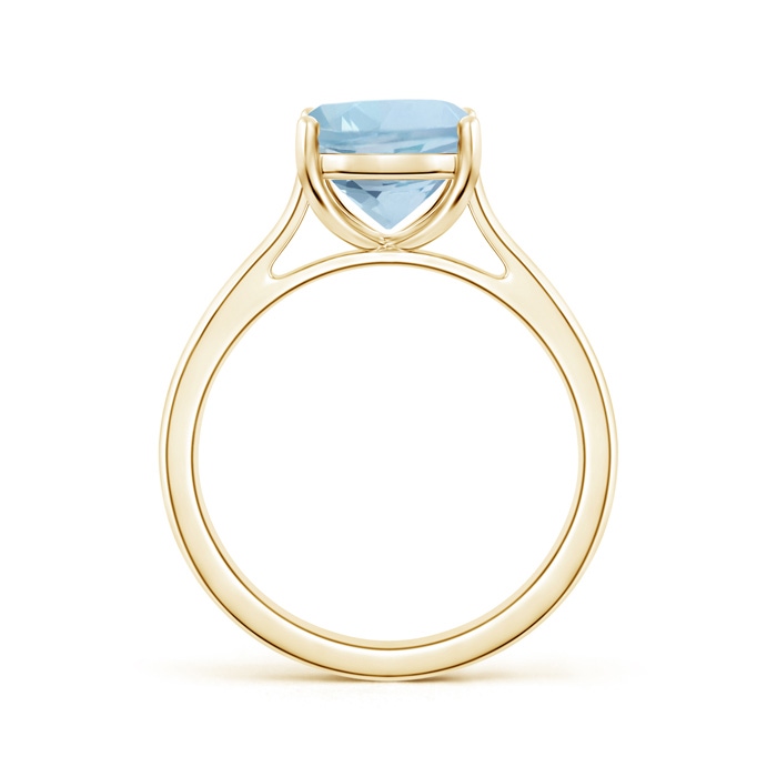 10x8mm AA Classic Cushion Aquamarine Solitaire Ring in 10K Yellow Gold product image