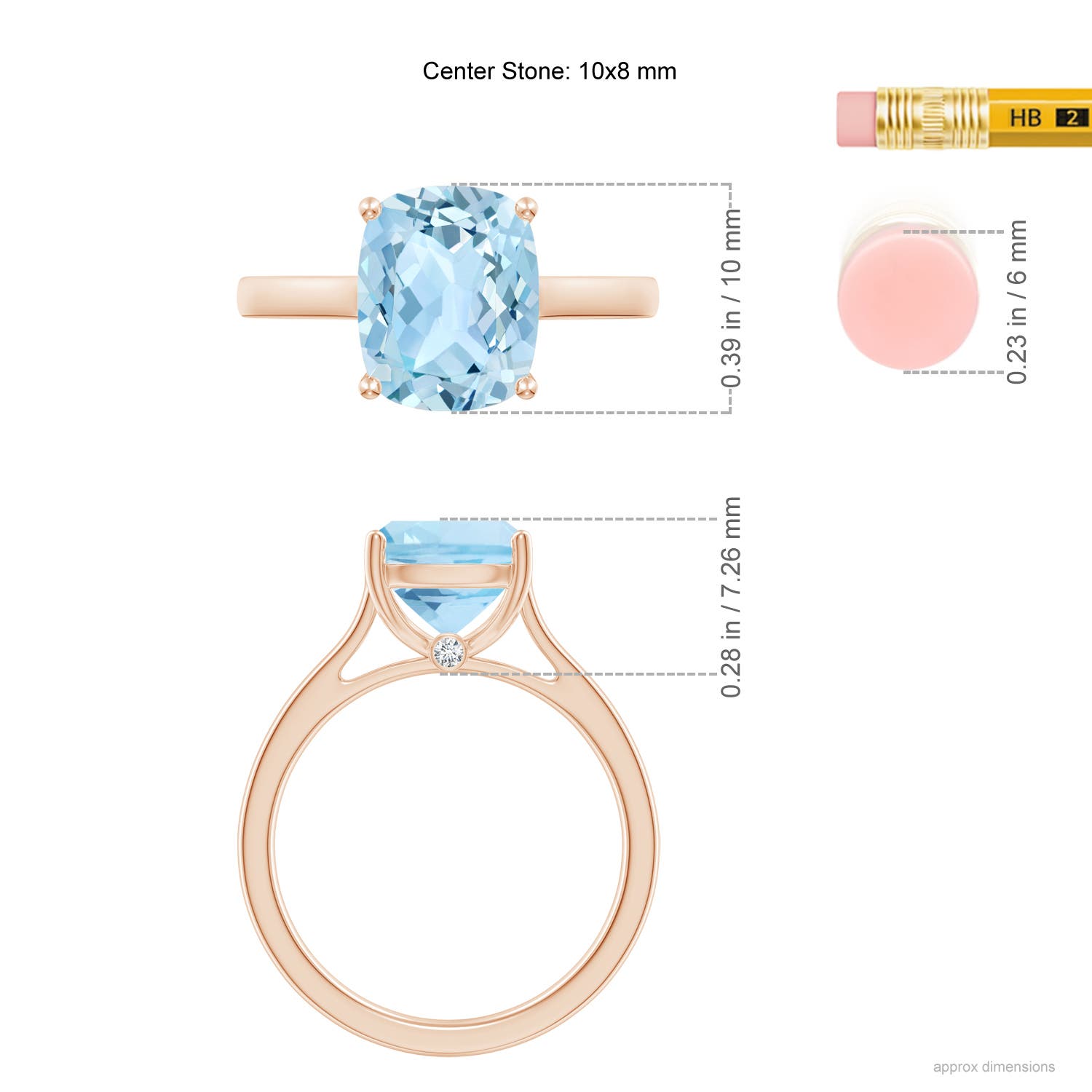 AAA - Aquamarine / 2.47 CT / 14 KT Rose Gold