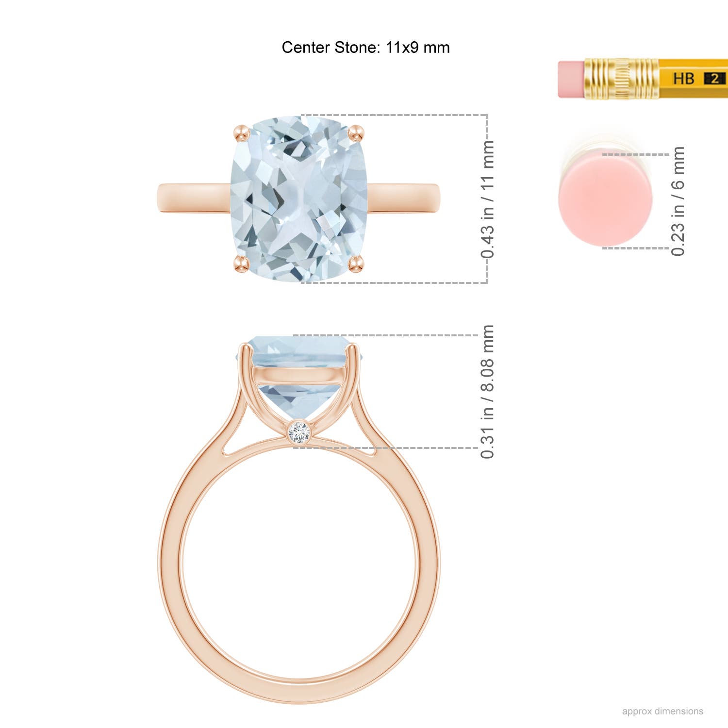 A - Aquamarine / 3.48 CT / 14 KT Rose Gold