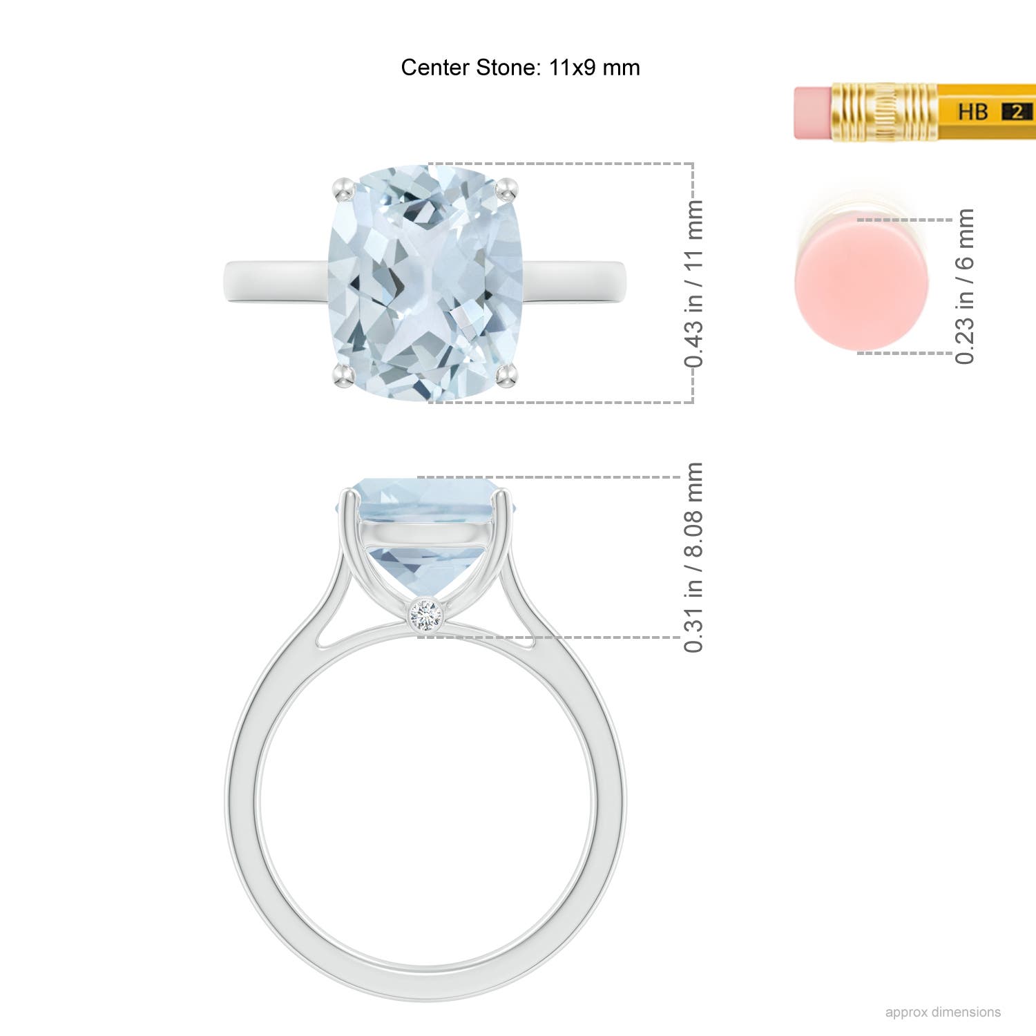 A - Aquamarine / 3.48 CT / 14 KT White Gold