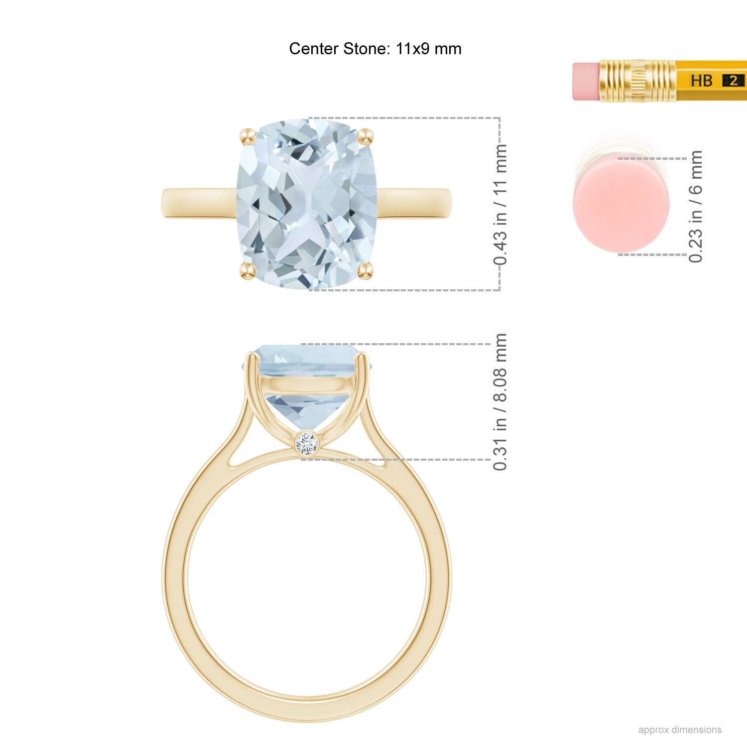 A - Aquamarine / 3.48 CT / 14 KT Yellow Gold