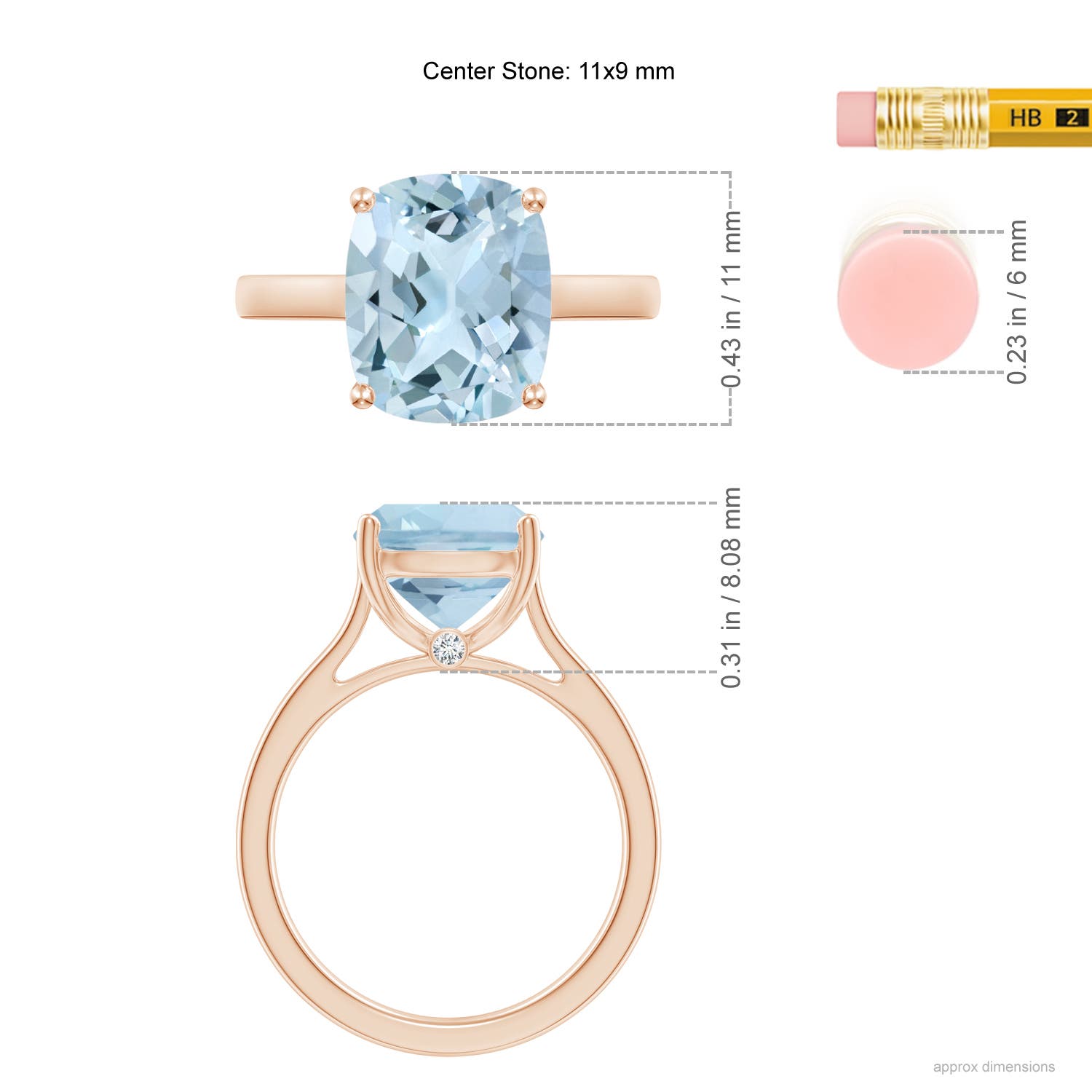 AA - Aquamarine / 3.48 CT / 14 KT Rose Gold