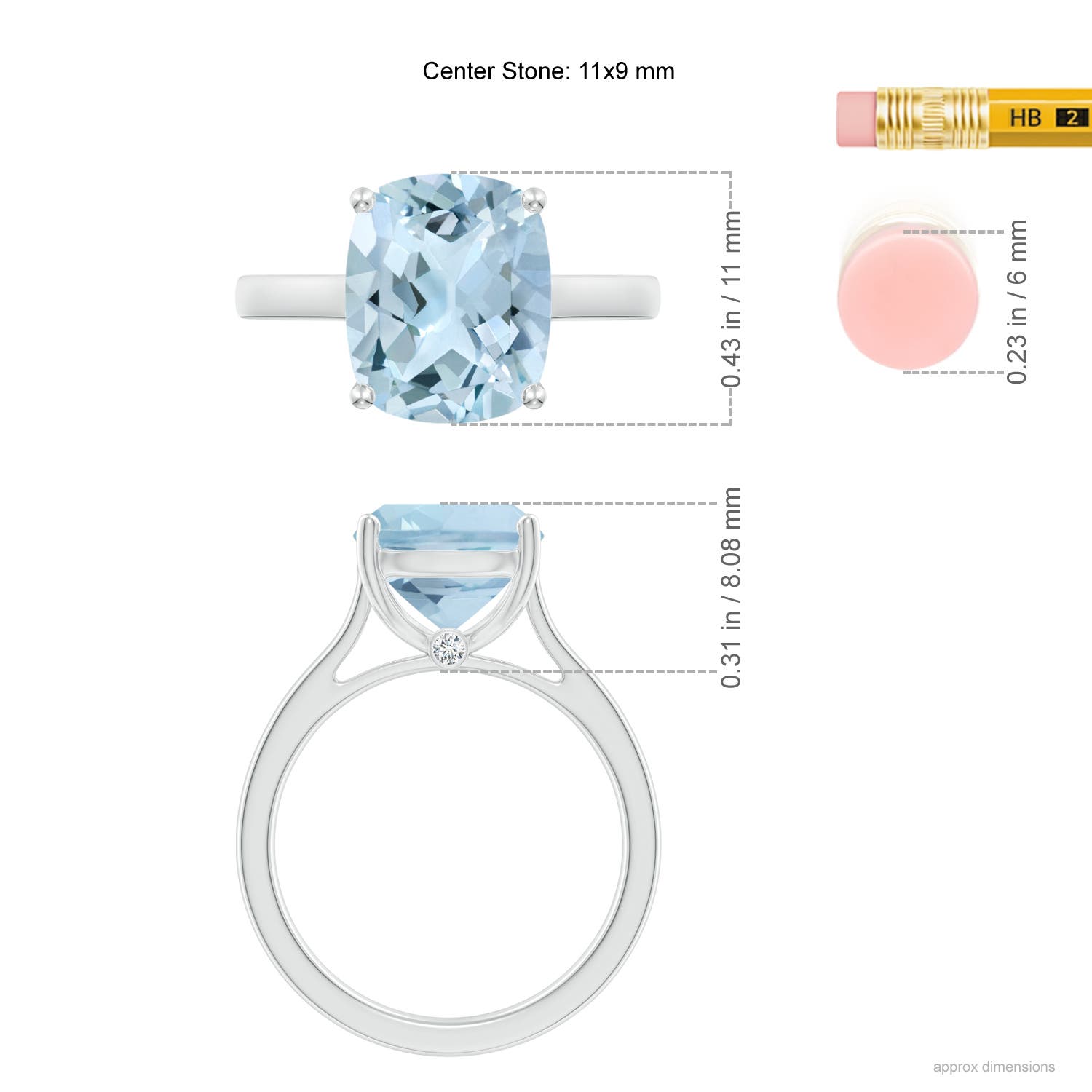 AA - Aquamarine / 3.48 CT / 14 KT White Gold